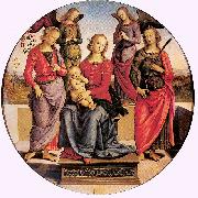 PERUGINO, Pietro Madonna Enthroned with Child and Two Saints Sweden oil painting artist